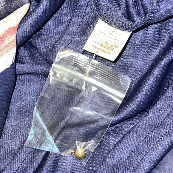 ENTRO large womens feather print ruched empire waist with lavender velvet trim - Picture 9 of 14